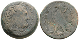 Greek
PTOLEMAIC KINGS of EGYPT, Ptolemy II Philadelphos (Circa 285-246 BC) AE Diobol (30mm, 20.5g)
Obv: Diademed head of Zeus-Ammon right
Rev: Eagl...