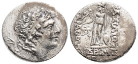 Greek
King of Cappadocia. Caesarea. Ariarathes IV Eusebes 220-163 BC. Drachm AR, 18,7 mm., 3,63 g.
Diademed head right / BAΣΙΛΕΩΣ APIAPAΘOY EYΣEBOYΣ...