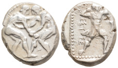 Greek, Pamphylia. Aspendos circa 420-400 BC. Stater AR, 10,84 g. 22,8 mm.