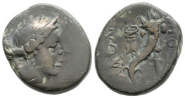PHRYGIA. Laodikeia. Ae (Circa 158-138 BC). 6,6 g. 20,7 mm.
Obv: Head of Aphrodite right, wearing stephane.
Rev: ΛAOΔI / KEΩN. Double cornucopia. BMC...