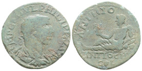 Roman Provincial
Pisidia. Antioch. Philip I Arab AD 244-249. Bronze Æ, 24mm., 6,7 g. IMP M IVL PHILIPPVS P FEL A, radiate, draped, and cuirassed bust...