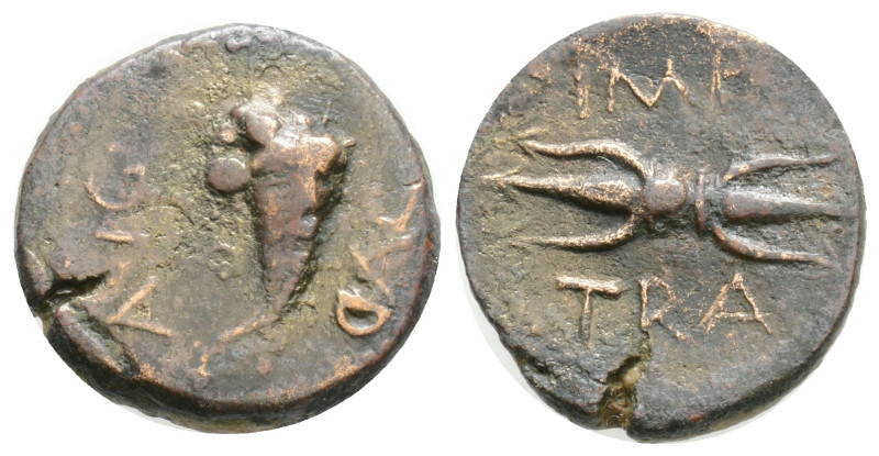Roman Provincial, UNCERTAIN. Trajan (98-117 AD) AE Bronze (15,7 m, 2,45 g)
Obv:...