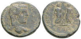 Roman Provincial Coins CAPPADOCIA. Tyana. Caracalla (198-217). Ae. Dated RY 16 (212/3). 17,3 g. 23,1 mm. Obv: M AVP ANTΩNINOC. Laureate head right.
R...