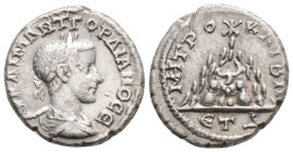 Roman Provincial, Cappadocia. Caesarea. Gordian III AD 238-244. Drachm AR 17,3 mm., 3,3 g.
AV KAI M ANT ΓOPΔIANOC, laureate head right / MHTPO KAICA ...