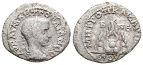 Roman Provincial, Cappadocia. Caesarea. Gordian III AD 238-244. Drachm AR 19,4 mm., 3,2 g.
AV KAI M ANT ΓOPΔIANOC, laureate head right / MHTPO KAICA ...