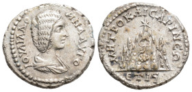 CAPPADOCIA. Caesaraea-Eusebia. Julia Domna, Augusta, 193-217. Drachm (Silver, 18,3 mm, 3.3 g ), RY 16 of Septimius Severus = 207/8. IOYΛIA ΔOMNA AYΓ D...