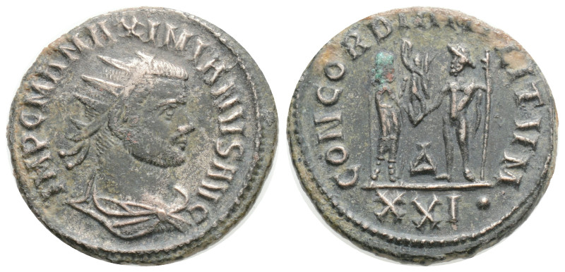 Maximianus (286-305). Radiate (21,3 mm, 4.20 g, 6h). Cyzicus, AD 293. Radiate an...