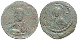 Anonymous Æ 40 Nummi. Time of Romanus IV. Constantinople, circa AD 1068-1071. Bust of Christ facing, right hand raised in benediction, scroll in left;...