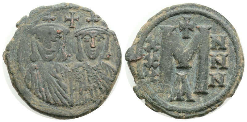 Michael II 'the Amorian', with Theophilus, Æ 40 Nummi. Constantinople, AD 821-82...