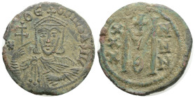 Byzantine, Theophilus Æ 40 Nummi. Constantinople, AD 829-831. Bust of Theophilus facing / Large M between XXX and NNN. DOC 13; Sear 1666. 8.4 g, 28,6 ...