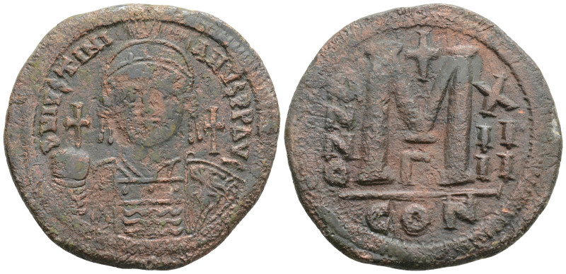 JUSTINIAN I (527-565). Follis. Constantinople. Dated RY 14 (540/1). Obv: D N IVS...