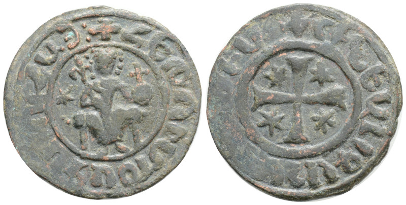 Medieval
Armenia, Hetoum I (1226-1270 AD) AE Tank. (30 mm, 8,58 g)
Obv: Levon ...