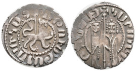 Medieval, Armenia, Hetoum I and Zabel (1226-1270 AD)
AR Tram. (22,3 mm, 2.69 g)
Obv: Hetoum and Zabel standing facing one another, heads facing, hol...