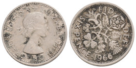 Elizabeth II, Florin, 1966, 2,8 g. 19,3 mm.
