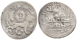 Medieval, Seljuks of Rum, Ghiyath al-Din Kay Khusraw II (AH 640 = AD 1242), AR Dirham (23.9mm, 2,8 g)
Obv: Lion advancing to right, star and two pell...