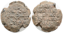 Byzantine Lead Seal (9th- 10th centuries) 19,9 g 31,3 mm.