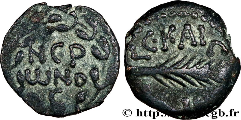 JUDAEA - ROMAN GOVERNORS
Type : Prutah 
Date : an 5 
Mint name / Town : Césarée ...