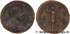 MARCUS AURELIUS
Type : Sesterce 
Date : 158-159 
Mint name / Town : Rome 
Metal : copper 
Diameter : 31,5  mm
Orientation dies : 11  h.
Weight : 25,84...