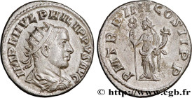 PHILIPPUS II
Type : Antoninien 
Date : 247 
Mint name / Town : Antioche 
Metal : billon 
Millesimal fineness : 450  ‰
Diameter : 21  mm
Orientation di...