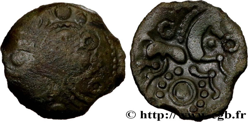 GALLIA - AULERCI EBUROVICES (Area of Évreux)
Type : Bronze au cheval 
Date : c.6...