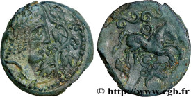 GALLIA - AULERCI EBUROVICES (Area of Évreux)
Type : Bronze à la tête d’Apollon et à la treille de vigne 
Date : c. 50-40 AC. 
Mint name / Town : Évreu...