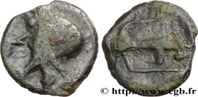 GALLIA - BITURIGES CUBI (Area of Bourges)
Type : Potin au taureau chargeant 
Date : Ier siècle avant J.-C. 
Metal : potin 
Diameter : 19  mm
Orientati...