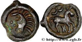 GALLIA BELGICA - SUESSIONES (Area of Soissons)
Type : Potin au cheval à droite 
Date : Ier siècle avant J.-C. 
Metal : potin 
Diameter : 19  mm
Orient...