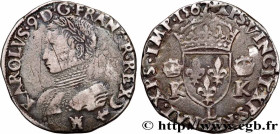 CHARLES IX
Type : Teston, 3e type 
Date : 1567 
Mint name / Town : Bayonne 
Metal : silver 
Millesimal fineness : 898  ‰
Diameter : 28,5  mm
Orientati...