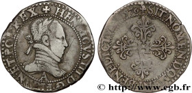 HENRY III
Type : Franc au col plat 
Date : 1576 
Mint name / Town : Paris 
Quantity minted : 461179 
Metal : silver 
Millesimal fineness : 833  ‰
Diam...
