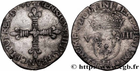 HENRY III
Type : Huitième d'écu, croix de face 
Date : 1579 
Mint name / Town : La Rochelle 
Quantity minted : 21558 
Metal : silver 
Millesimal finen...