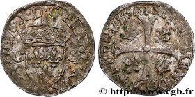 CHARLES X, CARDINAL OF BOURBON
Type : Douzain aux deux C, 2e type 
Date : 1590 
Mint name / Town : Bourges 
Metal : billon 
Millesimal fineness : 240 ...