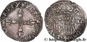 HENRY IV
Type : Huitième d'écu de Navarre 
Date : 1592 
Mint name / Town : Saint-Palais 
Metal : silver 
Millesimal fineness : 917  ‰
Diameter : 24  m...