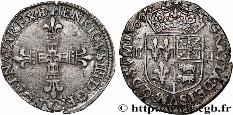 HENRY IV
Type : Quart d'écu de Béarn 
Date : 1606 
Mint name / Town : Morlàas 
Q...