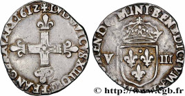 LOUIS XIII
Type : Huitième d'écu, 1er type 
Date : 1612 
Mint name / Town : Bayonne 
Quantity minted : 143892 
Metal : silver 
Millesimal fineness : 9...