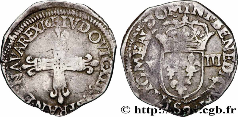 LOUIS XIII
Type : Huitième d'écu, 1er type 
Date : 1613 
Mint name / Town : Renn...