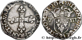 LOUIS XIII
Type : Huitième d'écu, 1er type 
Date : 1617 
Mint name / Town : Rennes 
Quantity minted : 114988 
Metal : silver 
Millesimal fineness : 91...