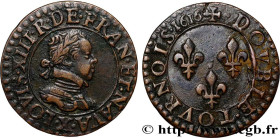 LOUIS XIII
Type : Double tournois, buste enfantin d'Amiens, (3e portrait) 
Date : 1616 
Mint name / Town : Amiens 
Quantity minted : 660900 
Metal : c...