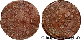 LOUIS XIII
Type : Double tournois, type 11 de La Rochelle 
Date : 1639 
Mint name / Town : La Rochelle 
Metal : copper 
Diameter : 20  mm
Orientation ...