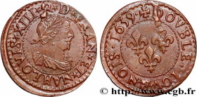 LOUIS XIII
Type : Double tournois, 14e type de La Rochelle 
Date : 1639 
Mint name / Town : La Rochelle 
Metal : copper 
Diameter : 20  mm
Orientation...
