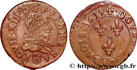 LOUIS XIII
Type : Double tournois de Navarre 
Date : 1635 
Mint name / Town : Saint-Palais 
Metal : copper 
Diameter : 21  mm
Orientation dies : 6  h....
