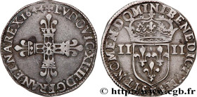 LOUIS XIV "THE SUN KING"
Type : Quart d'écu, 1er type 
Date : 1644 
Mint name / Town : Angers 
Quantity minted : 55793 
Metal : silver 
Millesimal fin...