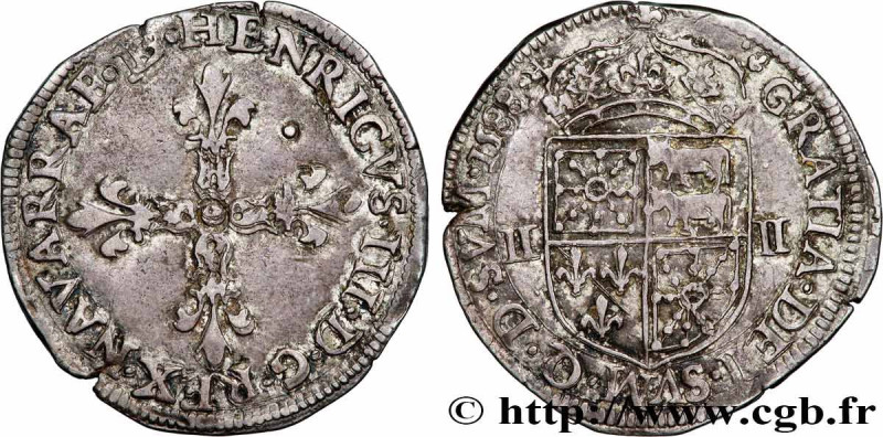 NAVARRE-BEARN - HENRY III
Type : Quart d'écu 
Date : 1588 
Mint name / Town : Mo...