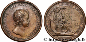 LOUIS XIV "THE SUN KING"
Type : Médaille, Anne d’Autriche, Régente 
Date : 1643 
Metal : copper 
Diameter : 41  mm
Weight : 29,19  g.
Edge : lisse 
Pu...