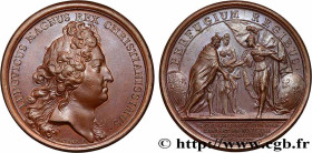 LOUIS XIV "THE SUN KING"
Type : Médaille, Le roi d’Angleterre Jacques II réfugié en France 
Date : 1689 
Metal : copper 
Diameter : 40,5  mm
Engraver ...