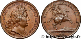 LOUIS XIV "THE SUN KING"
Type : Médaille, Le Dauphin au Pont d’Espierre 
Date : 1694 
Metal : copper 
Diameter : 40,5  mm
Engraver : Mauger Jean 
Weig...