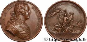 LOUIS XV THE BELOVED
Type : Médaille, Bataille de Guastella 
Date : MDCCXXXIV 
Date : 1734 
Metal : copper 
Diameter : 41  mm
Weight : 26,02  g.
Edge ...