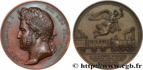 LOUIS-PHILIPPE I
Type : Médaille, Construction des grandes lignes de chemins de fer 
Date : 1842 
Metal : bronze 
Diameter : 51,5  mm
Engraver : BORRE...