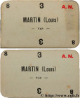 III REPUBLIC
Type : Carton de député, Louis Martin 
Date : n.d. 
Metal : cardboard 
Diameter : 46,5  mm
Weight : 3,23  g.
Edge : lisse 
Puncheon : san...
