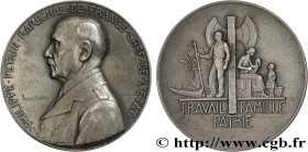 FRENCH STATE
Type : Médaille, Maréchal Pétain, Travail, Famille et Patrie 
Date : 1942 
Mint name / Town : 03 - Vichy 
Metal : silver 
Millesimal fine...