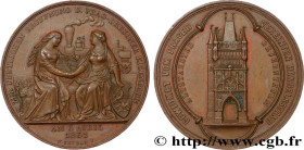 GERMANY - KINGDOM OF SAXONY - FREDERICK-AUGUSTUS II
Type : Médaille, Ouverture du chemin de fer Prague-Dresde 
Date : 1851 
Metal : copper 
Diameter :...